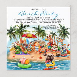 Strandparty für Partylöwen Einladung