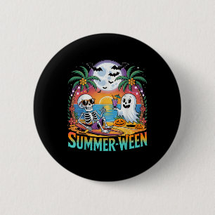 Strandparty Halloween Stimmung Summerween Skelett Button
