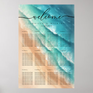 Strandparty-Sommerhochzeit-Tischnummern Poster