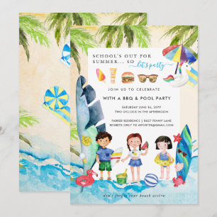 Strandparty   Sommerparty zum Schulabschluss Einladung