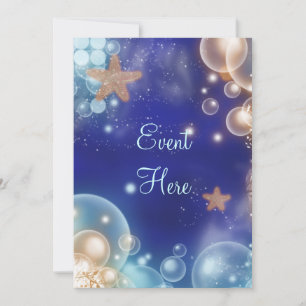 Strandpartys mit Seestern blau Einladung