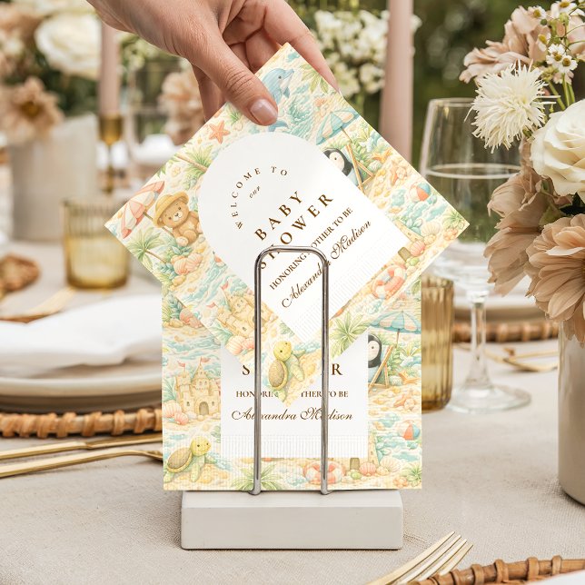 Strandpastell-Tiere: Baby Shower Serviette (Von Creator hochgeladen)