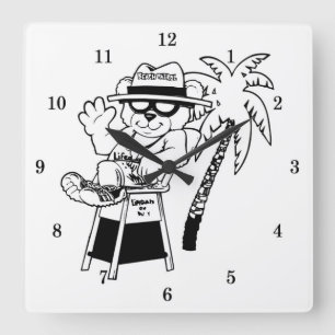 Strandpatrouille Quadratische Wanduhr