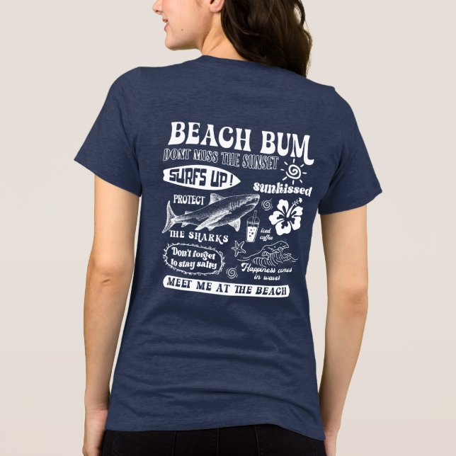 Strandpenner Strand Sommer Tri-Blend Shirt (Rückseite)