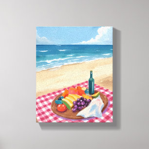Strandpicknick   Malerei der Meeresküste Leinwanddruck