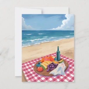 Strandpicknick Ozeanstrand-Gemälde Dankeskarte