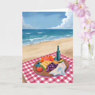 Strandpicknick Ozeanstrand-Gemälde Karte