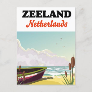 Strandplakat für Seeland Postkarte