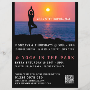 Strandportrait, Yoga Class-Werbung Flyer