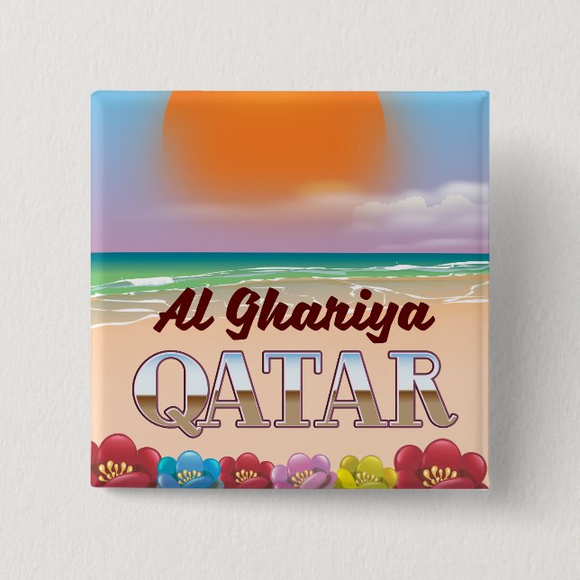 Strandposter Al Ghariya Katar Button (Vorderseite)