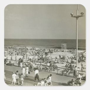Strandpromenade Quadratischer Aufkleber