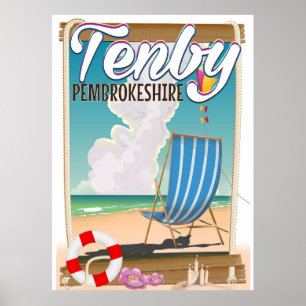 Strandpromenade Tenby Pembrokeshire Poster