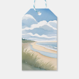 Strandpromenade | Wasserfarben des Küstenozeans Geschenkanhänger