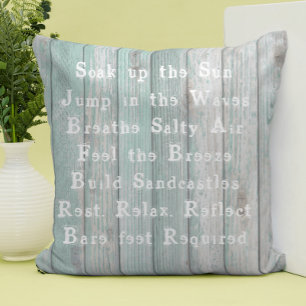 Strandregeln rustikal kissen