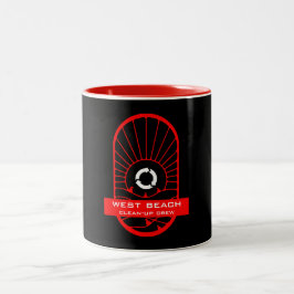 Strandreinigung - Freiwillige Crew Zweifarbige Tasse