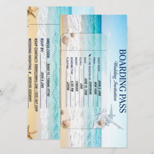 Strandresort-Hochzeits-Boarding-Pass-Karte Save The Date