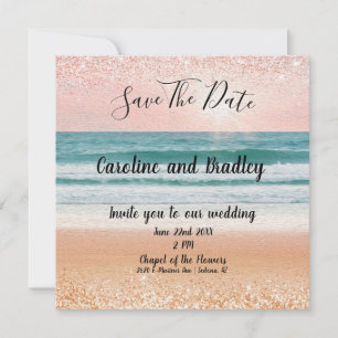 Strandromanze: Elegante Beach Save-the-Date-Karte Save The Date