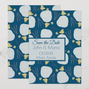 Strandsanddollars Botanische Save-the-Date-Postkar Einladung