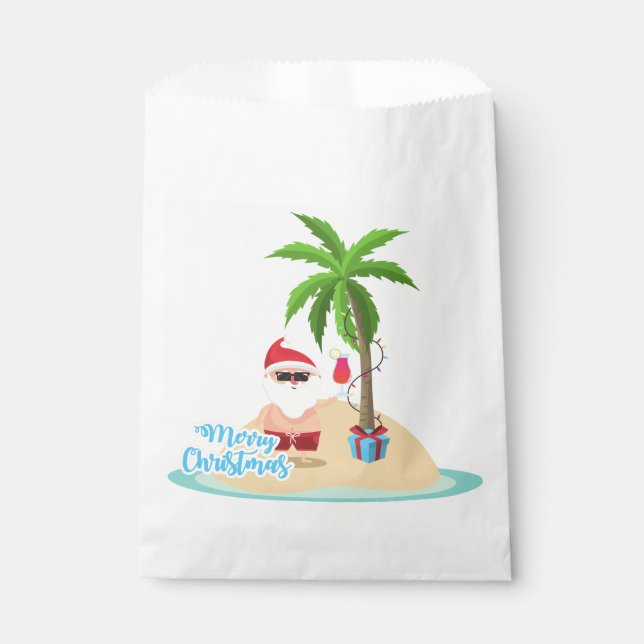 Strandsanta-Claus frohe Weihnachten Geschenktütchen (Vorderseite)