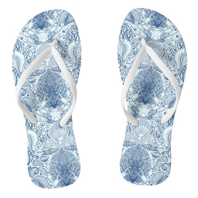 Strandschätze in Blau Flip Flops (Fußbett)