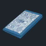 Strandschätze in Blau Trifold Geldbörse<br><div class="desc">Handgezeichnet Vektorgrafik von Muscheln, Korallen, Krabben und Algen</div>