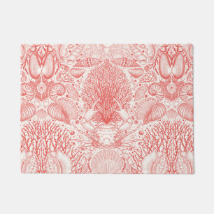 Strandschätze in Korallenrot Fußmatte