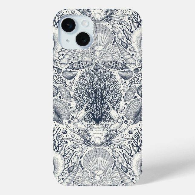 Strandschätze, Muscheln, Krabben, Korallen und Mee Case-Mate iPhone Hülle (Rückseite)