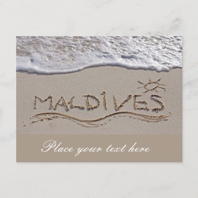 Strandschild der Malediven Postkarte (Vorderseite)