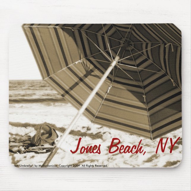 "Strandschirm-" Jones-Strand, NY Mousepad (Vorne)
