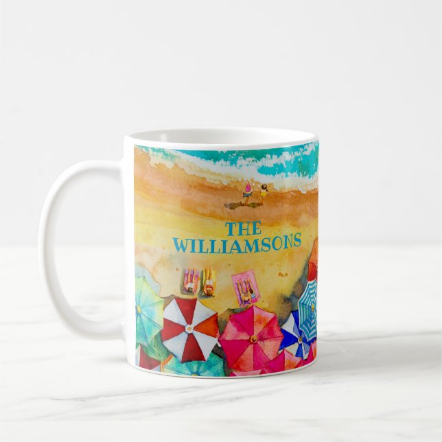 Strandschirme im Sand Kaffeetasse (Links)