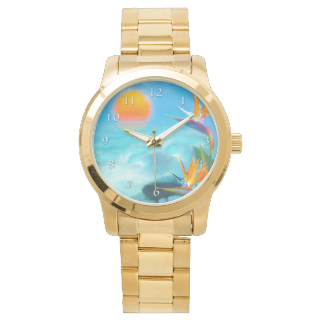 STRANDSCHUHE Vögel des Paradieses Armbanduhr (Vorderseite)