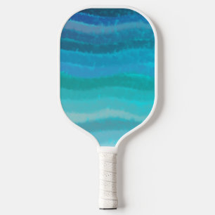 Strandschwimmbecken an der Küste auf Türkis Pickleball Schläger