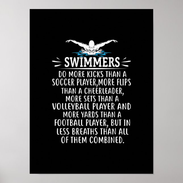 Strandschwimmer Schwimmen Geschenke für Männer Fra Poster (Vorne)