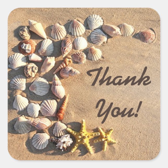 Strandseashells Seestern danke Ihnen Aufkleber (Vorderseite)