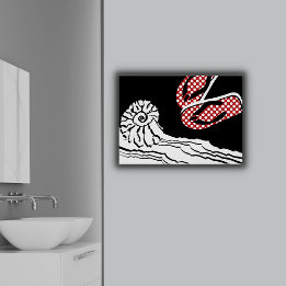 Strandsee & Polka Dot Flip Flops Badezimmer Poster