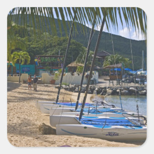 Strandseite im Leverick Bay Resort & Marina, Quadratischer Aufkleber