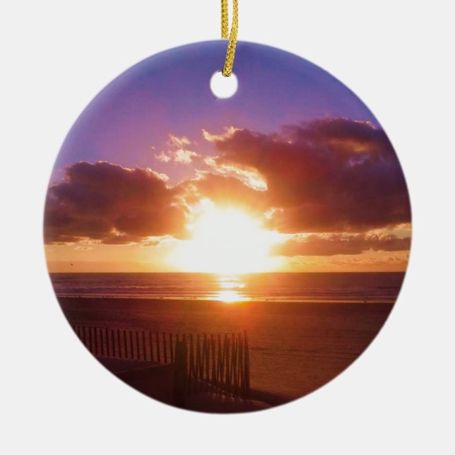 Strandsonnenaufgangverzierung Keramikornament (Vorne)