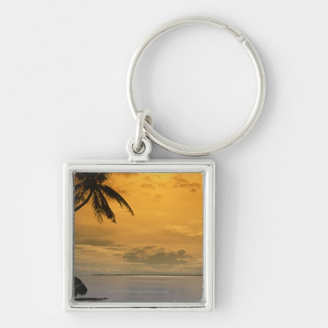 Strandsonnenuntergang Schlüsselanhänger (Vorne)