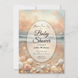 Strandsparkle und Sonnenuntergang Dreams Babydusch Einladung