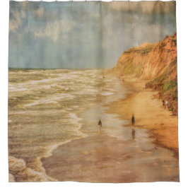 Strandspaziergang am Meer Duschvorhang