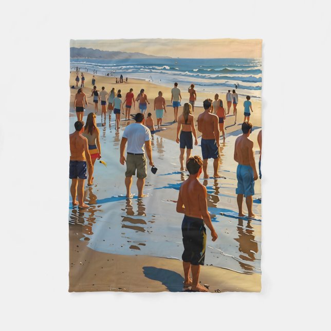Strandspaziergang Fleecedecke (Vorderseite)