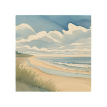 Strandspaziergang | Küstenozean Aquarell