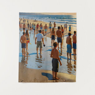 Strandspaziergang Wandteppich