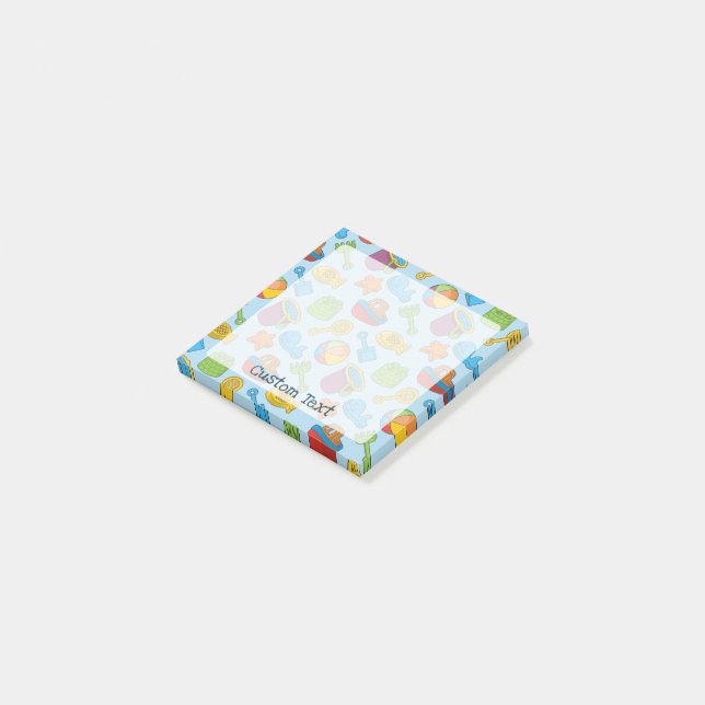 Strandspielzeug-Symbole Post-it Klebezettel (angewinkelt)