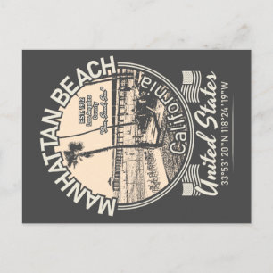 STRANDSTADT MANHATTAN - LOS ANGELES CALIFORNIA POSTKARTE
