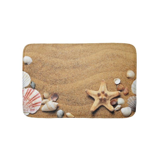 Strandstar und Muscheln Badematte (Vorderseite)