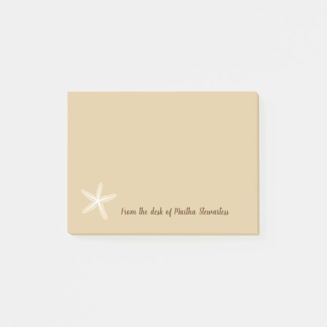 Strandstarfish-Thema Post-it Klebezettel (Vorderseite)