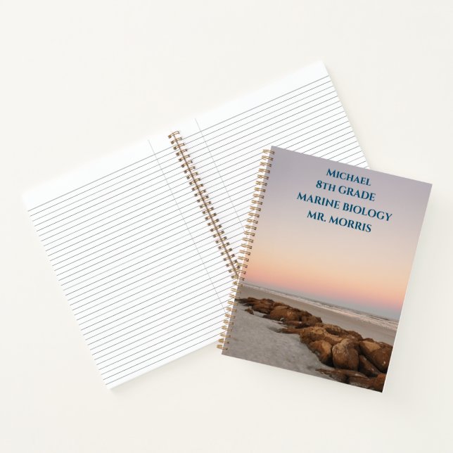 Strandsteine für das Sunset School-KlassenNotebook Notizbuch (Innenseite)
