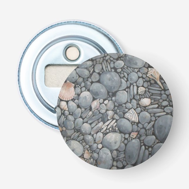 Strandsteine Muscheln Kies Felsen Malerei Flaschenöffner (Vorderseite)
