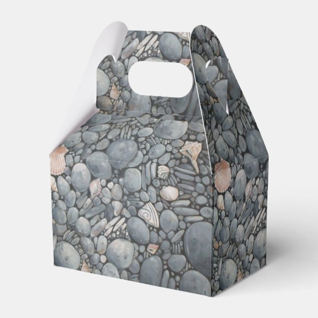 Strandsteine Muscheln Kies Felsen Malerei Geschenkschachtel (Vorderseite)